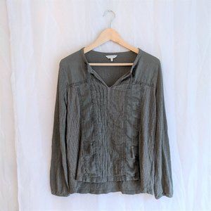 Lucky Brand | Green Long Sleeve Peasant Top
